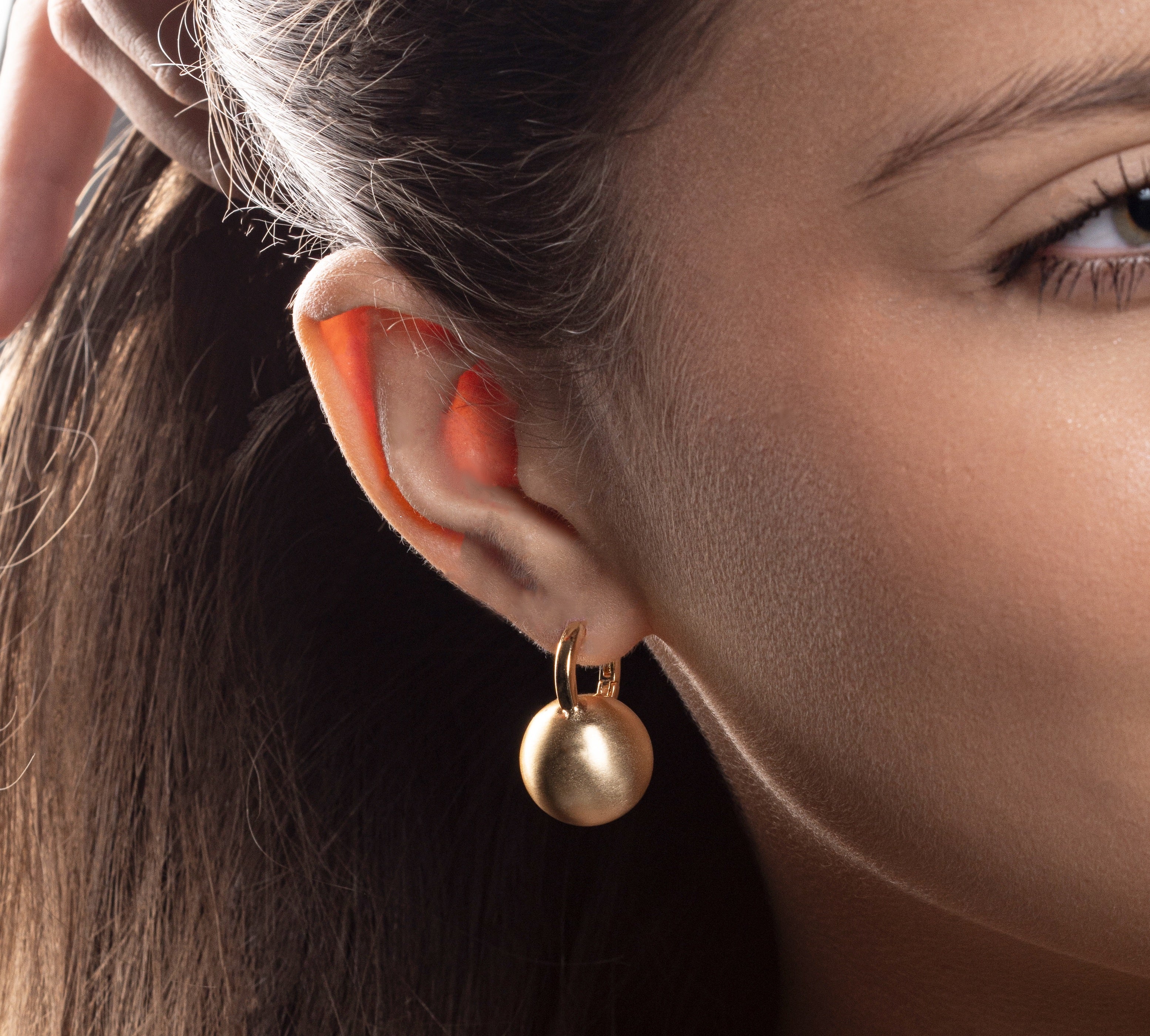 Gold Ball Earring
